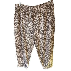 Time and Tru Chetah Print Casual Pull-on Joggers Pants Women Plus Size 2X